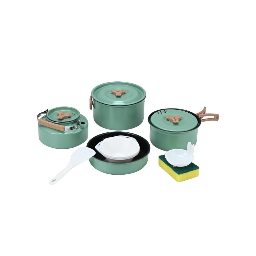 Set Ollas Aluminio Camping 4 Piezas Turquesa