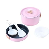 Set Ollas Aluminio Camping 2 Piezas Rosa
