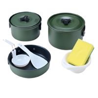 Set Ollas Aluminio Anti-Adherente 3 Piezas Verde Militar