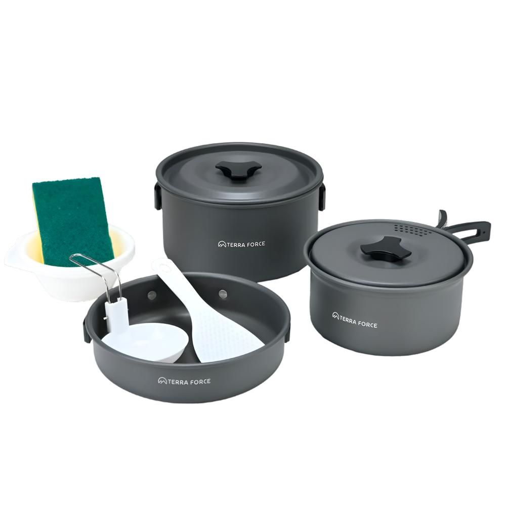 Set Ollas Aluminio Anti-Adherente 3 Piezas Gris