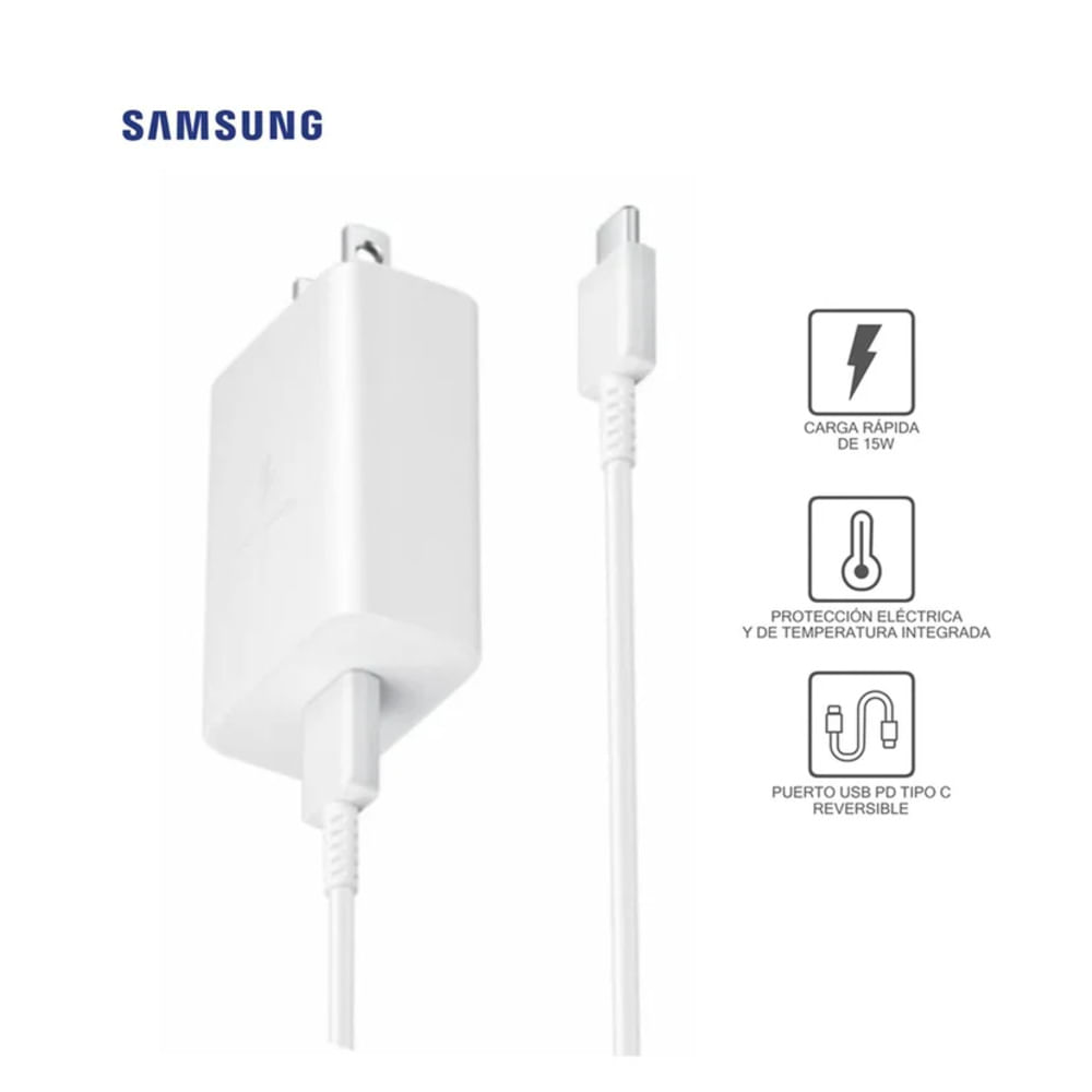 Cargador Rápido Samsung USB-C 15W - Cable 1mt