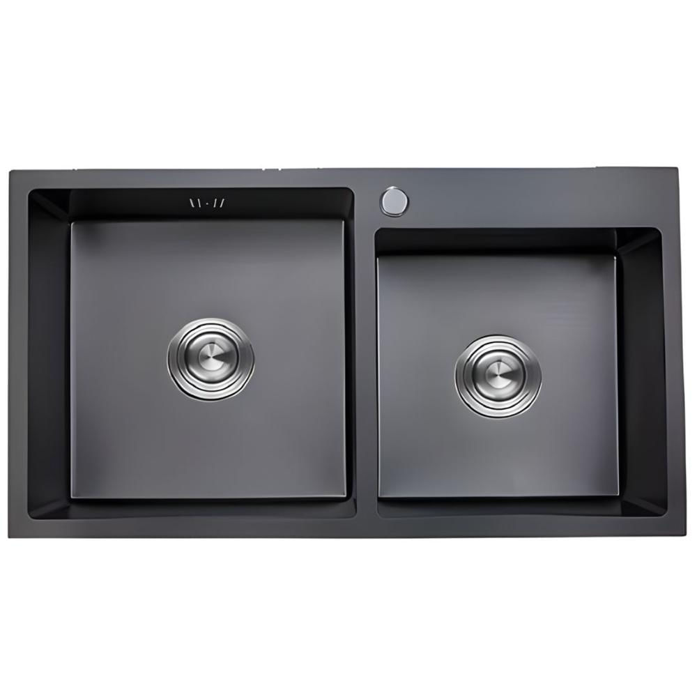 Lavadero 2 Pozas Acero Inoxidable Negro UD01-8245