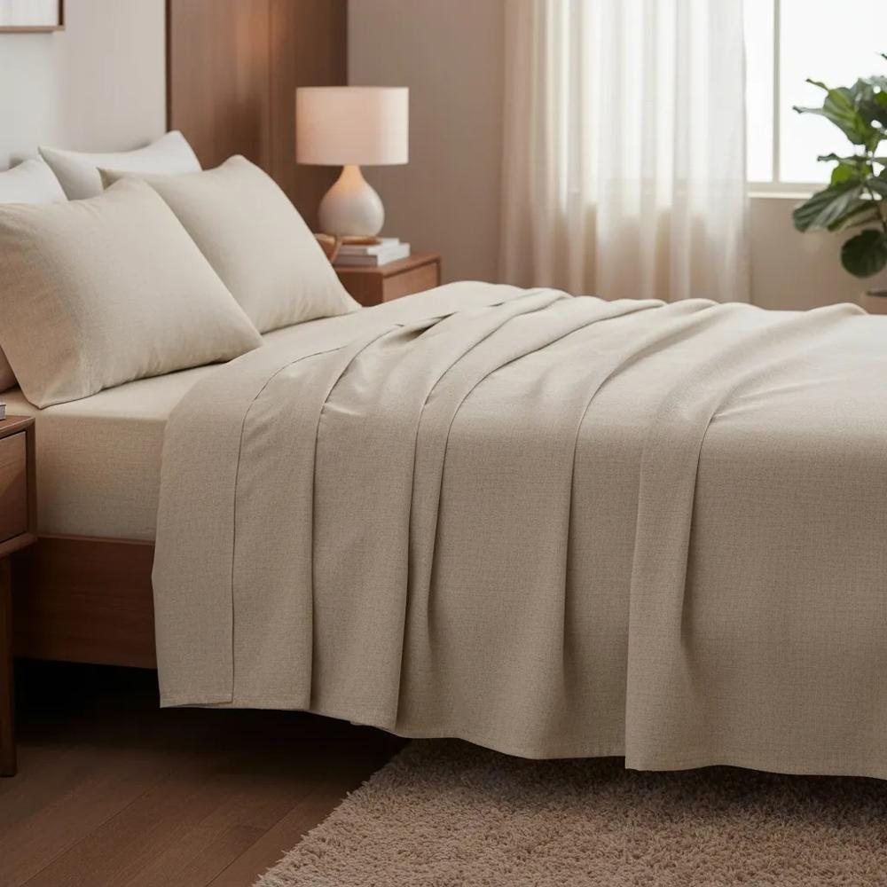 Juego de sabanas algodón pima interiotex 180 hilos King color Pergamino