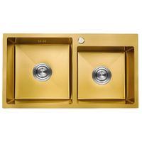 Lavadero 2 Pozas Acero Inoxidable Dorado UD07-8245