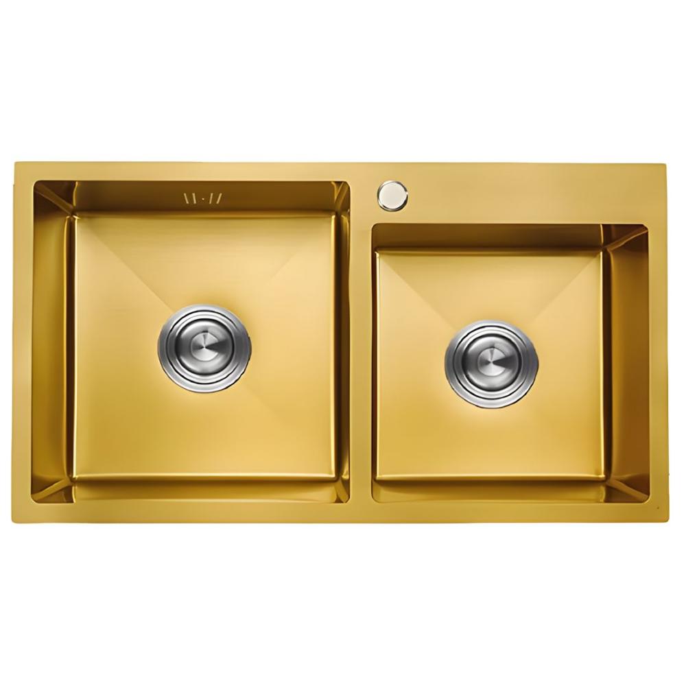 Lavadero 2 Pozas Acero Inoxidable Dorado UD07-8245