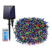 Luces Navideñas Solares 9 Metros Con Control Y 100 Led Multicolor