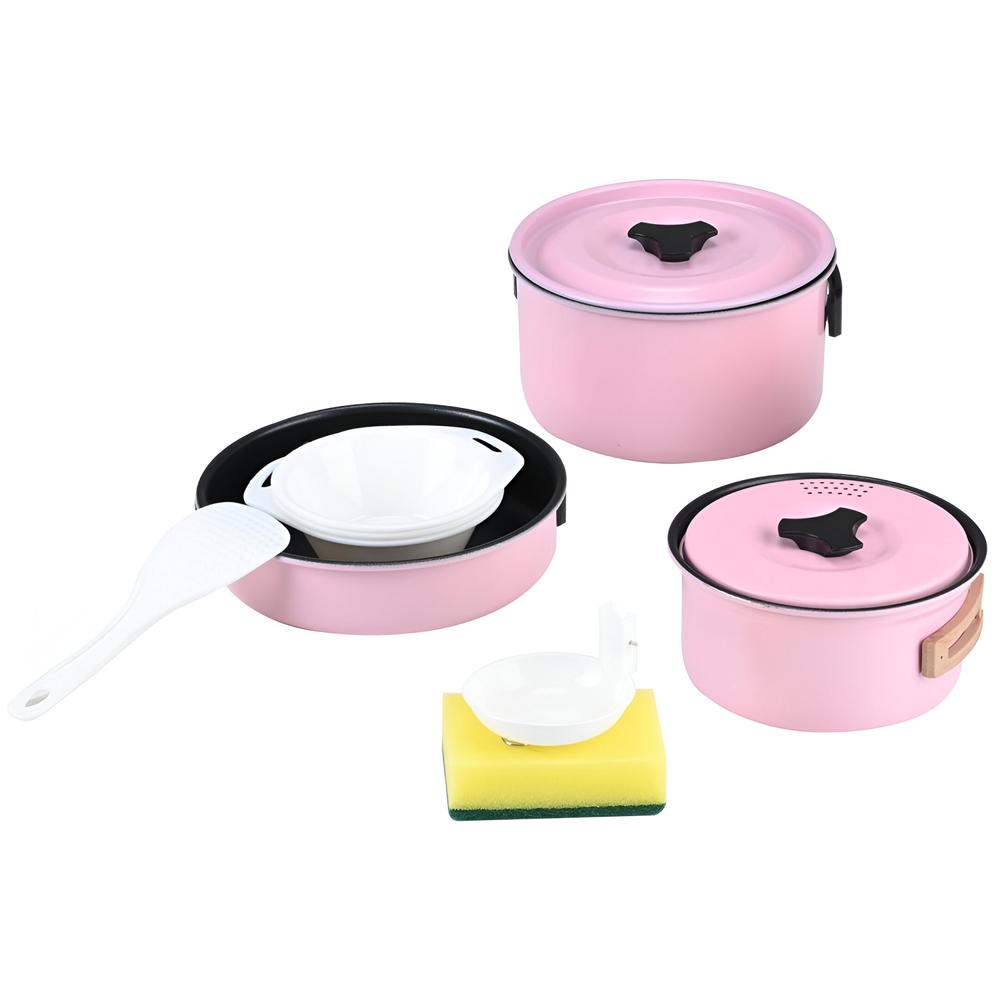 Set Ollas Aluminio Anti-Adherente 3 Piezas Rosado