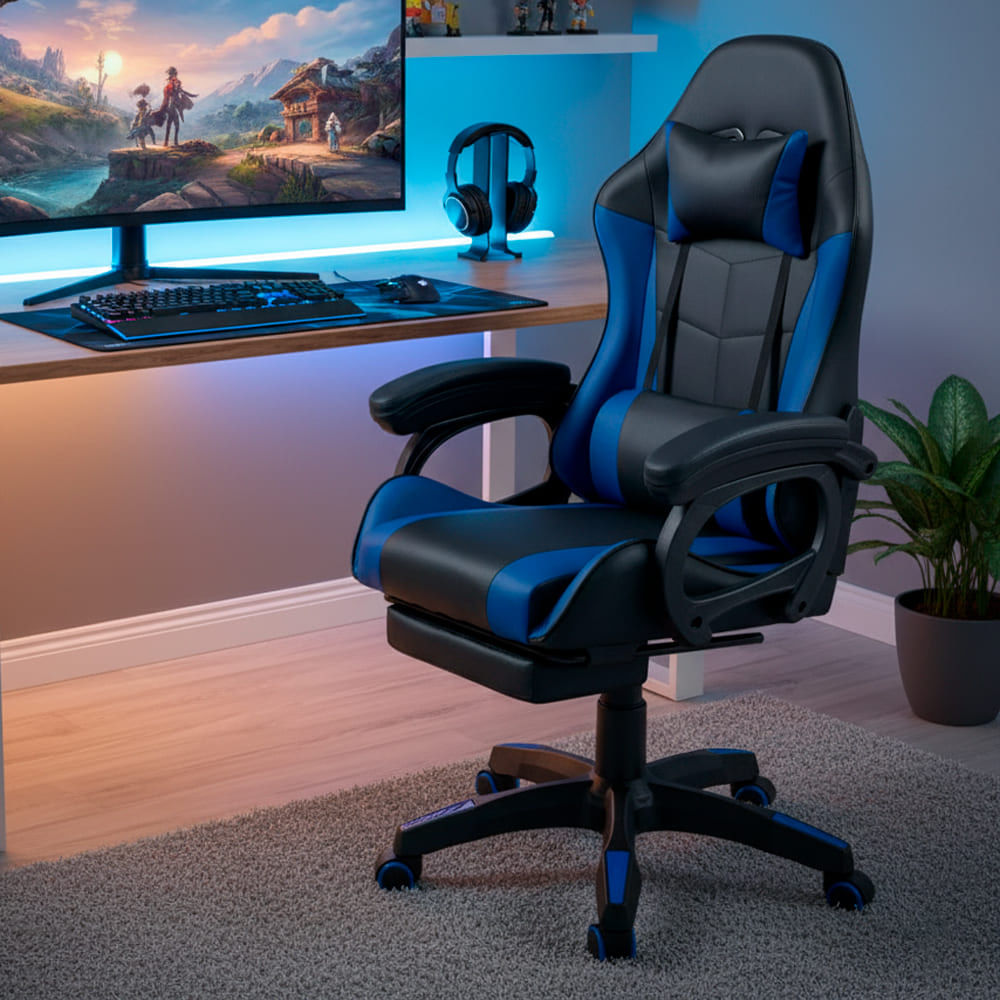 Silla Gamer Azul Reclinable SEG420012