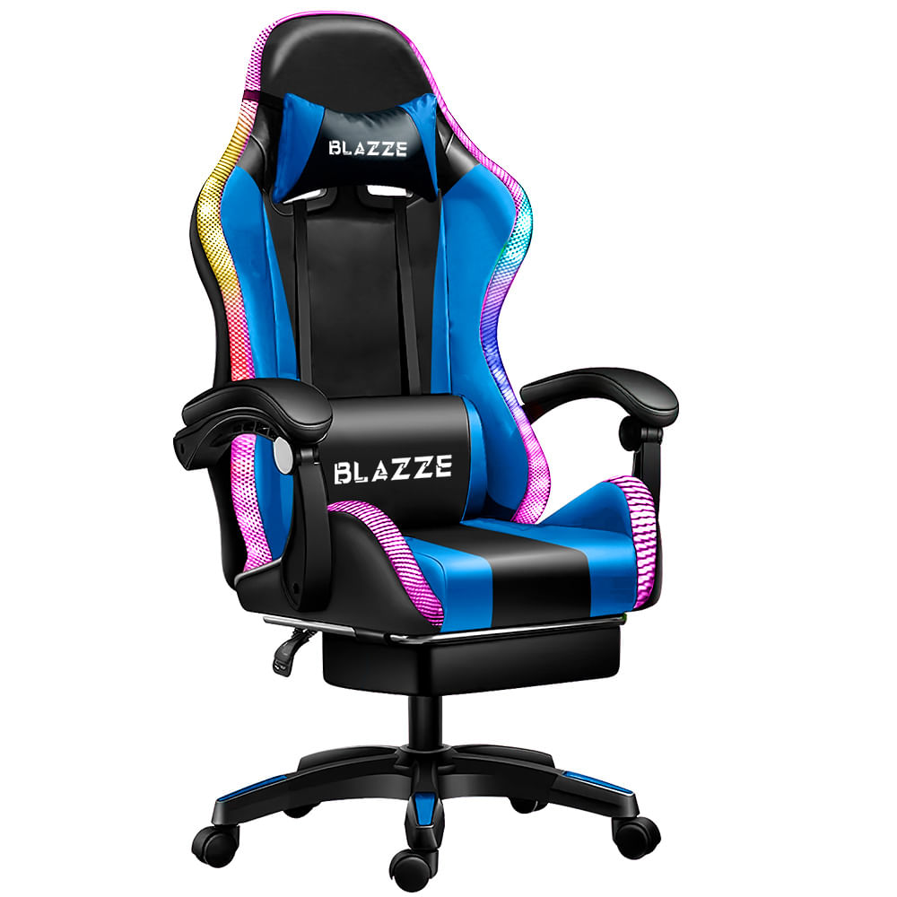 Silla Gamer Ergonómica Buff RGB - Azul