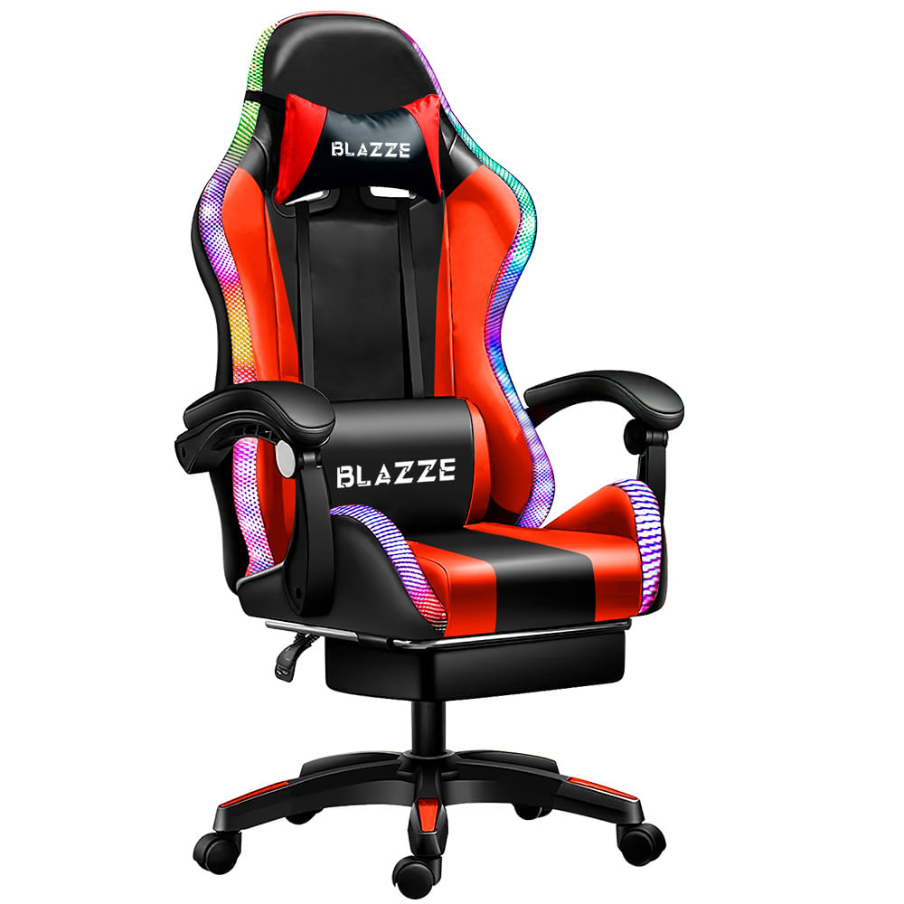 Silla Gamer Ergonómica Buff RGB - Rojo