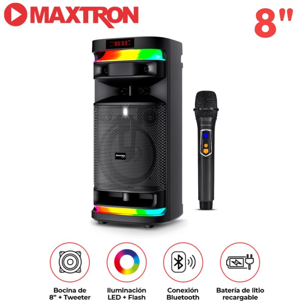 Torre de Sonido Maxtron Mx 821 Stellar 01 Bocina 8 pulgadas 01 Micrófono Función DSP