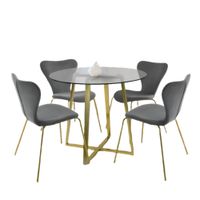 Comedor 4 Sillas Lara Gris Oscuro HogarySpacios