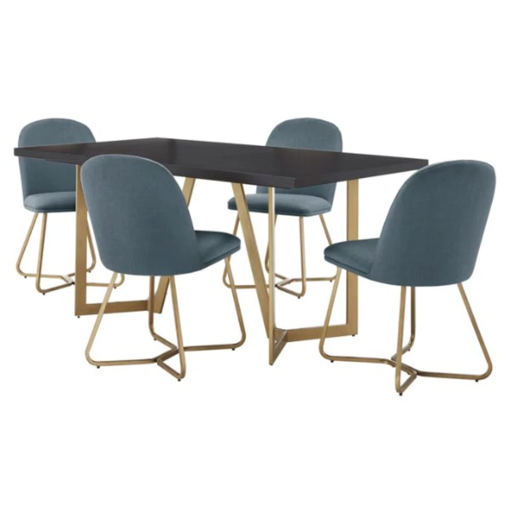 Comedor 4 Sillas Monroe Azul Cadete HogarySpacios