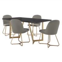 Comedor 4 Sillas Monroe Gris Oscuro HogarySpacios