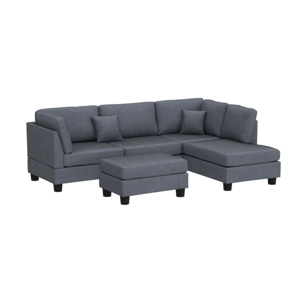 Seccional Izquierdo Asturias Banqueta Gris Oscuro HogarySpacios