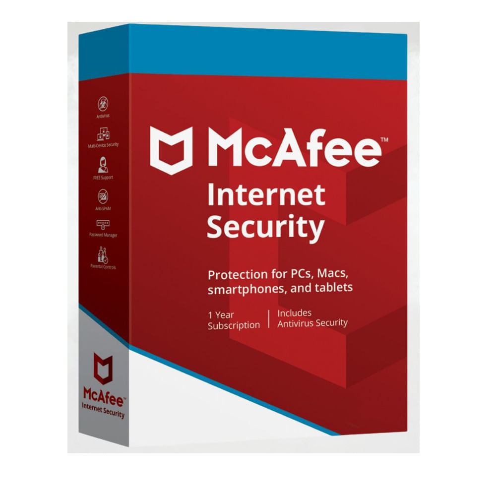 Mcafee Internet Security 3 PC - 12 meses