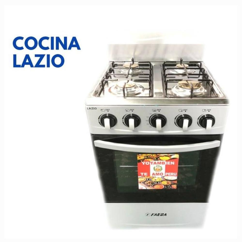COCINA DE 4 H. FAEDA  MODELO LAZIO  2023  mas Válvula para Gas