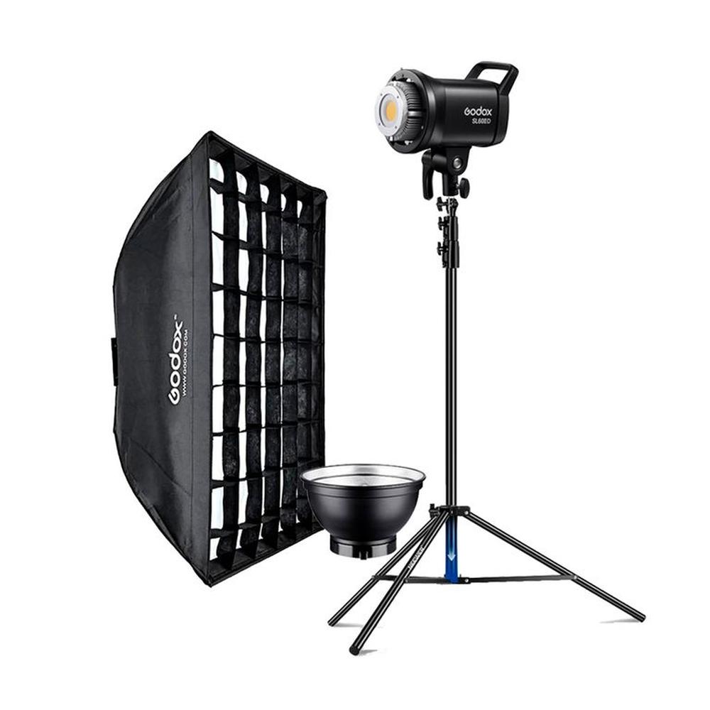 Combo Luz Continua Godox SL60IID con Parante y Softbox Godox FW6090