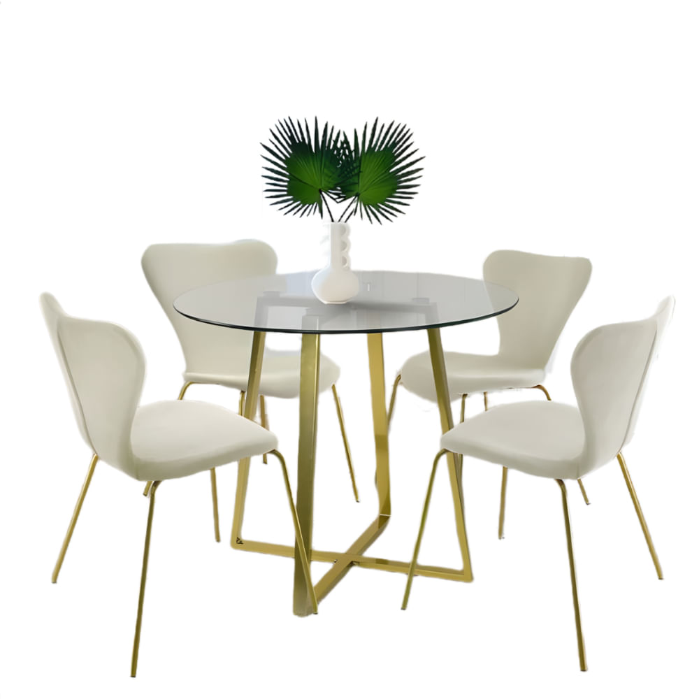 Comedor 4 Sillas Lara Beige HogarySpacios