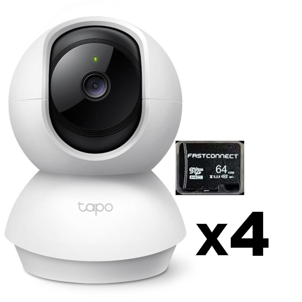 KIT DE 4  CÁMARAS DE VIDEOVIGILANCIA INTELIGENTE TPLINK TAPO C210  MAS MICROSD 64 GB