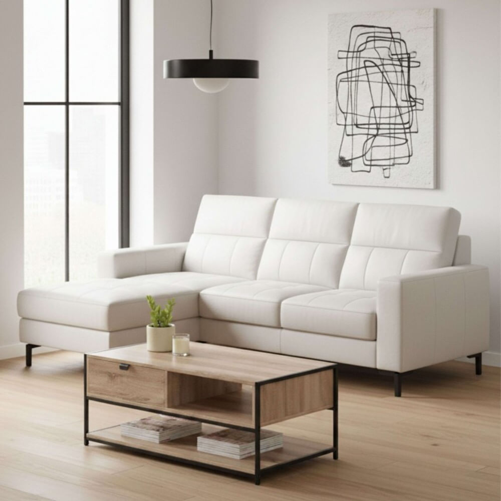 Mesa de Centro Industrial Maga 100cm Duna/Negro R&R MUEBLES