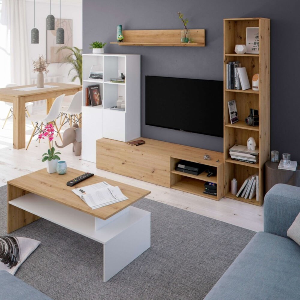 Mesa de Centro Moderna Katty 108 cm Duna/Blanco R&R MUEBLES