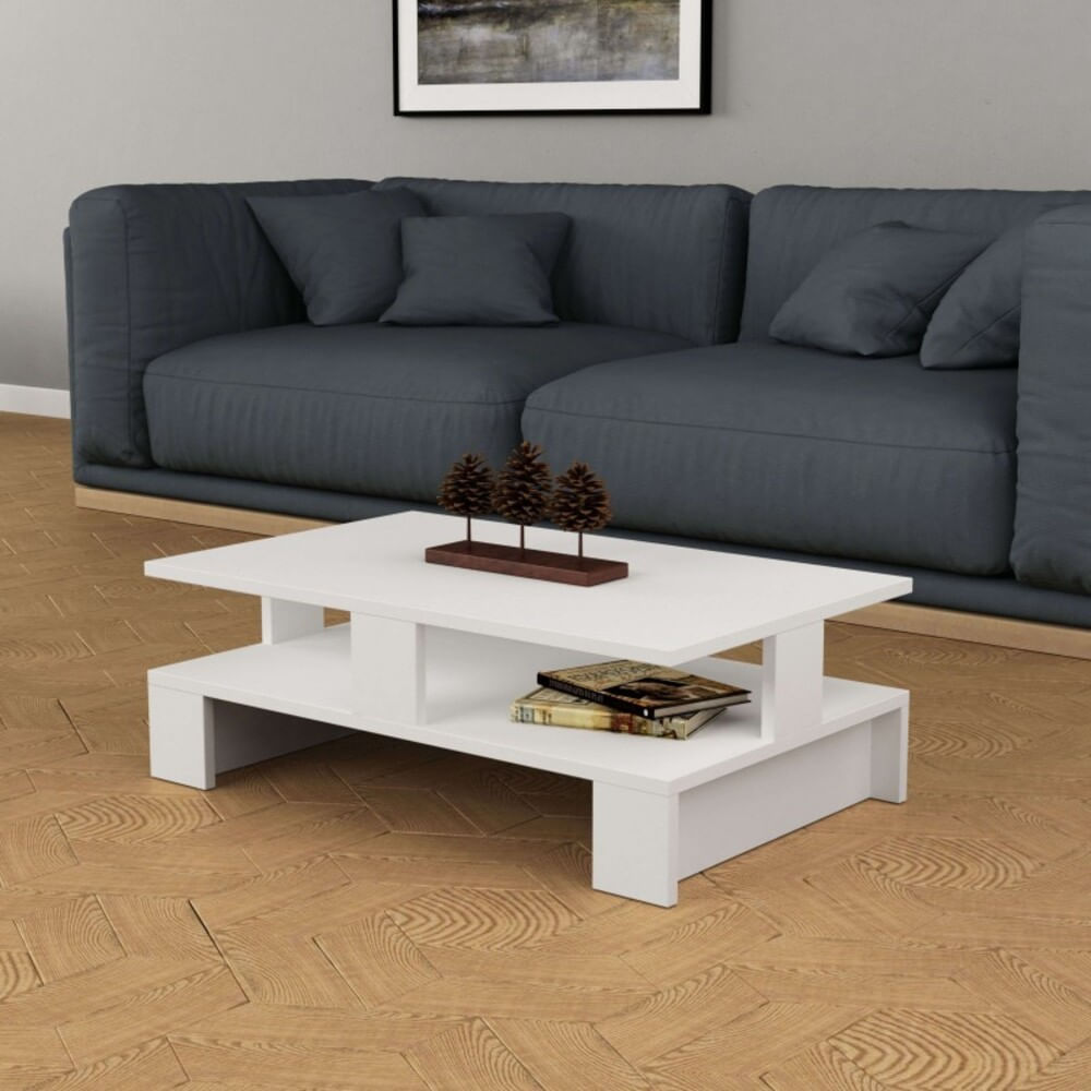 Mesa de Centro Moderna Minimalista Ivonny Blanco R&R MUEBLES