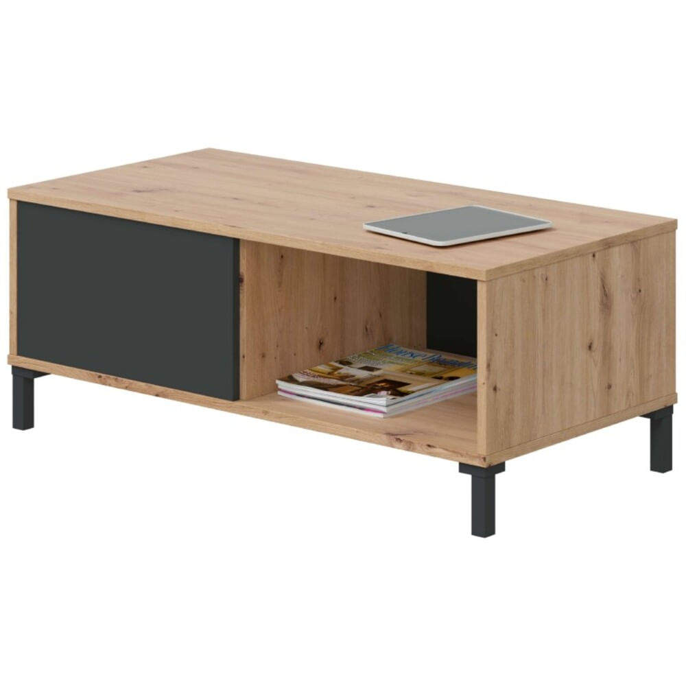 Mesa de Centro Moderna Alan 100 cm Duna/Negro R&R MUEBLES