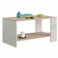 Mesa de Centro Moderna Minimalista Clara Duna/Blanco R&R MUEBLES