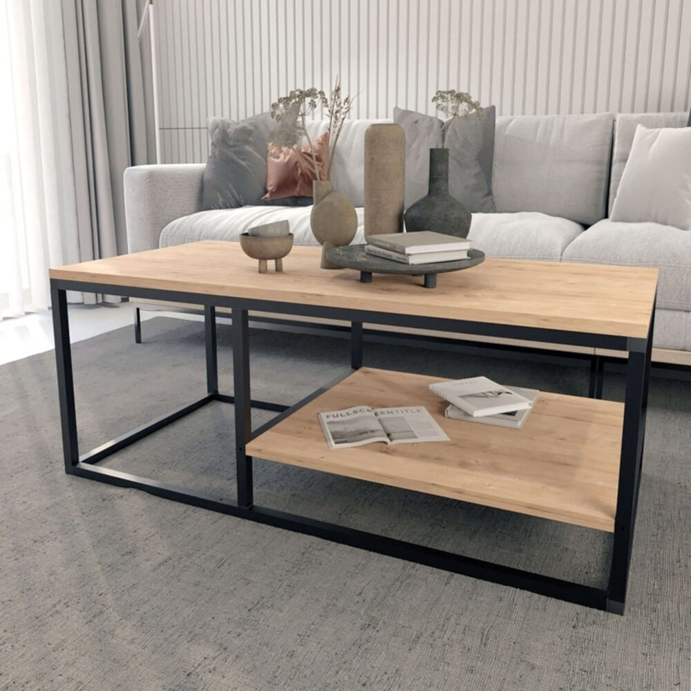 Mesa de Centro Industrial Lucía Duna/Negro R&R MUEBLES