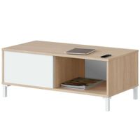 Mesa de Centro Moderna Alan 100 cm Duna/Blanco R&R MUEBLES