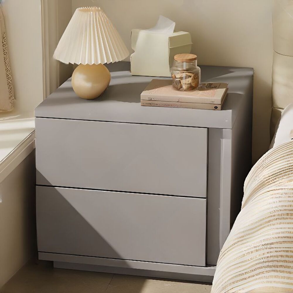 Velador Moderno David 2 Cajones Plomo R&R MUEBLES