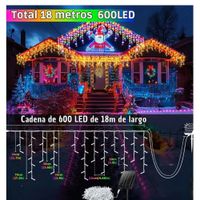 Guirnalda solar de 18 metros 600 Luces led de Cascada Multicolor