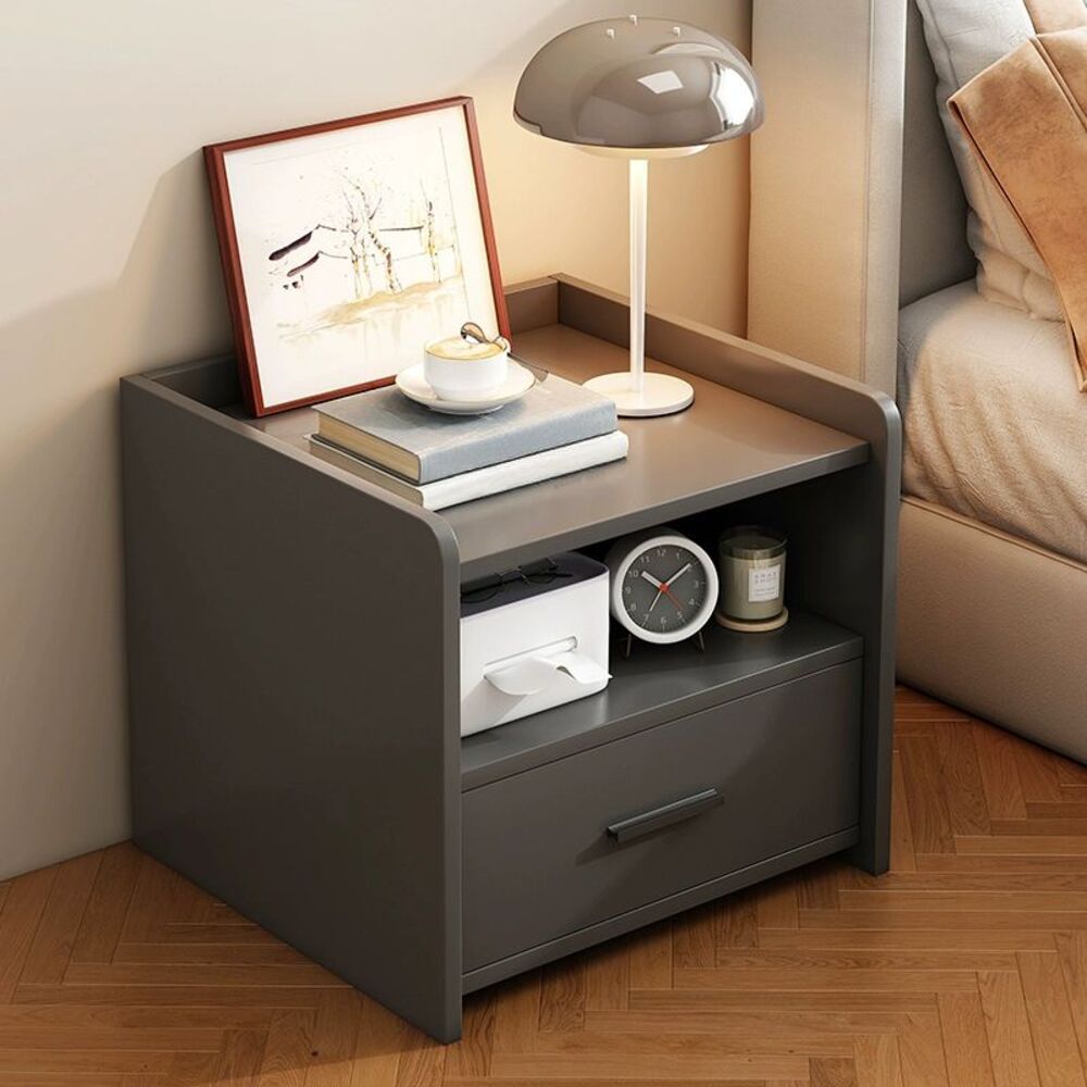 Velador Moderno Joako 1 Cajón Plomo R&R MUEBLES