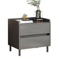 Velador Moderno Jacob 2 Cajones Plomo R&R MUEBLES