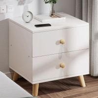 Velador Vintage Alessandro 2 Cajones Blanco R&R MUEBLES