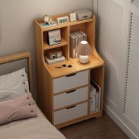 Velador Vintage Moderno Sandy 3 Cajones Duna/Blanco R&R MUEBLES