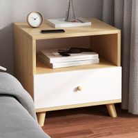 Velador Vintage Alessandro 1 Cajón Duna/Blanco R&R MUEBLES