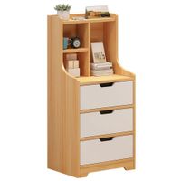 Velador Vintage Moderno Moniq 3 Cajones Duna/Blanco R&R MUEBLES