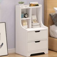 Velador Vintage Moderno Mina 2 Cajones Blanco R&R MUEBLES