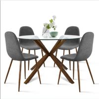 Comedor 4 Sillas Sthef Gris Oscuro HogarySpacios