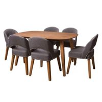Comedor 6 Sillas Saith Gris Oscuro HogarySpacios