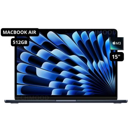 MACBOOK AIR 15'' Chip M3 512GB 24RAM MIDNIGHT - Teclado americano