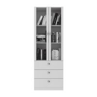 Estante con 2 puertas de vidrio y 3 cajones Blanco 171.5x60x31.5cm Tecnomobili