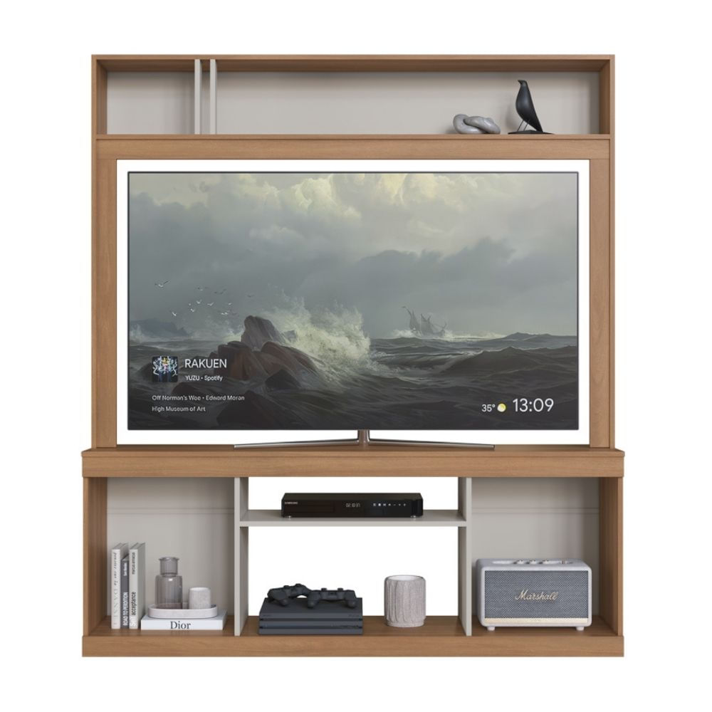 Centro de entretenimiento Smartfit 65"" Freijó/Arena Delmarco