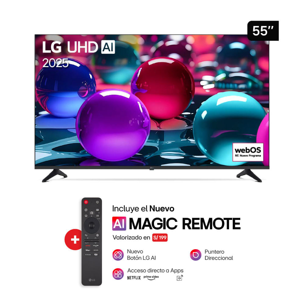 Televisor LG 55"" 55UA7300PSB.AWFQ 4K UHD WebOS +  Magic Remote MR25GA