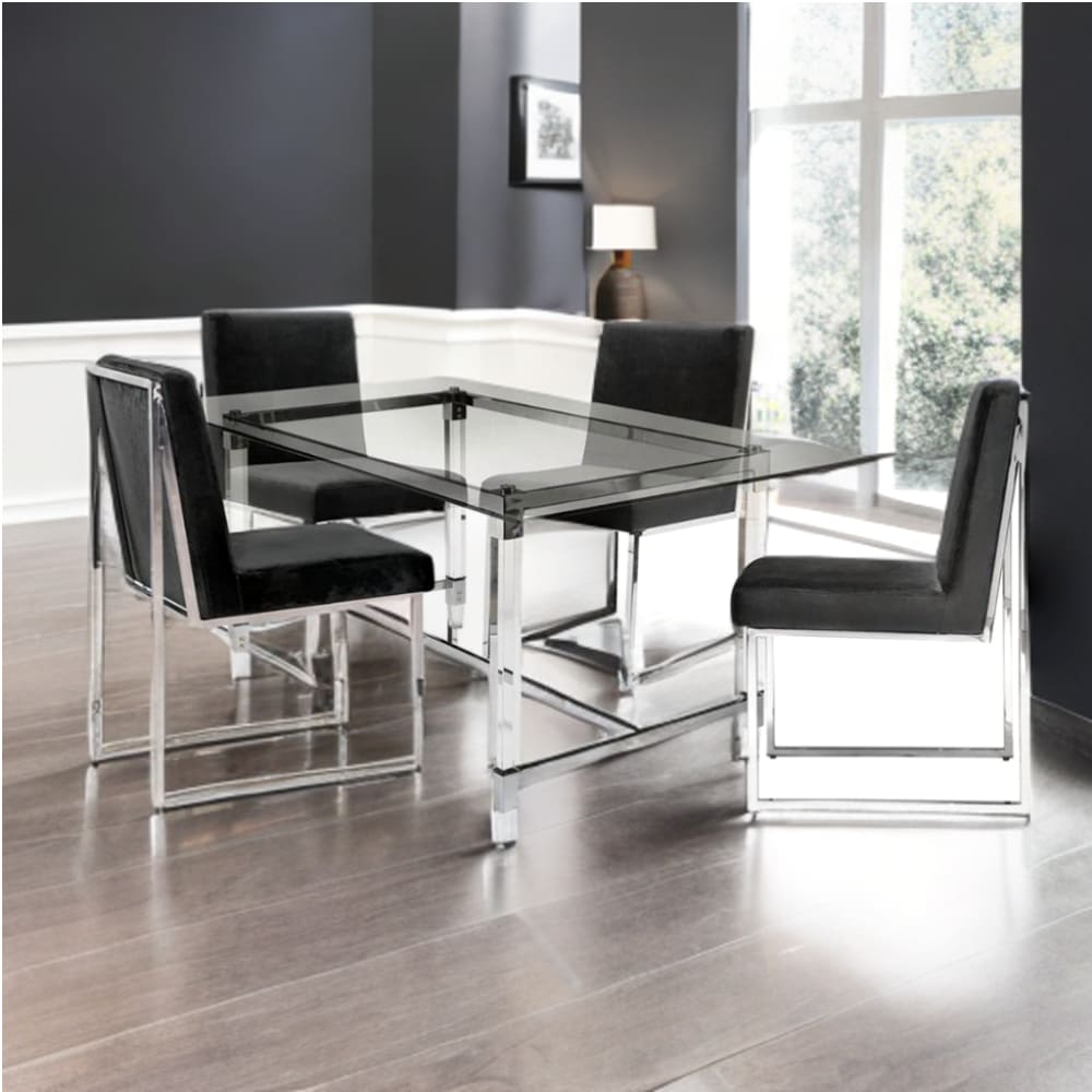 Comedor 4 Sillas Zurich Gris Claro CN