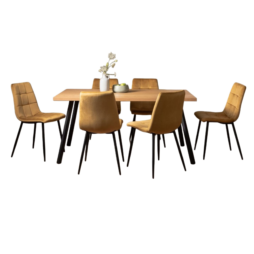 Comedor 6 Sillas Brault Amarillo CN