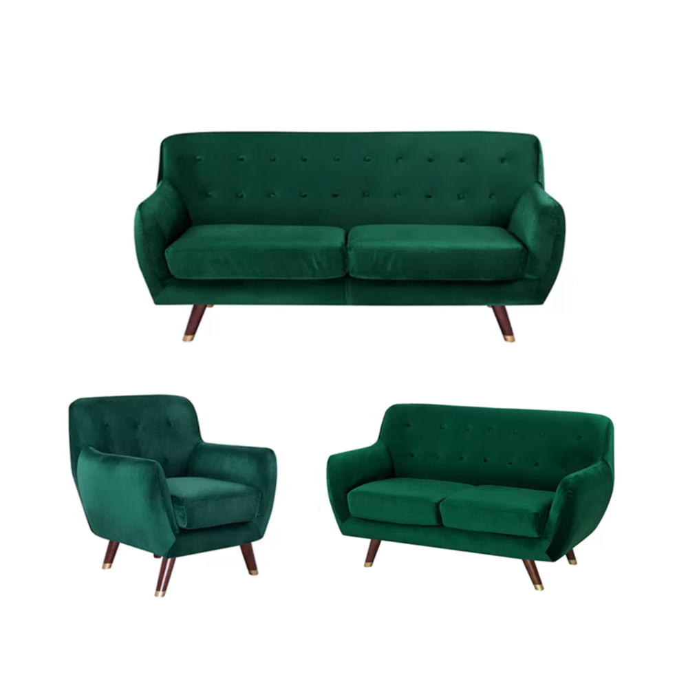 Sala 3 2 1 Lesse Verde Oscuro Model