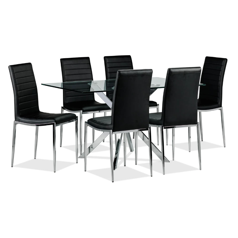 Comedor 6 Sillas Glasgow Negro CN